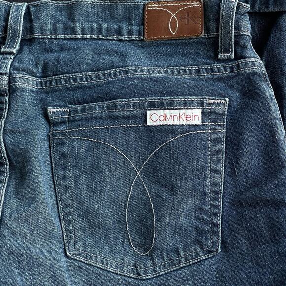 Calvin Klein Jeans Womens 12 Blue Cuffed Cropped Jean Faded Wash WG24D20 Stretch - Picture 6 of 13